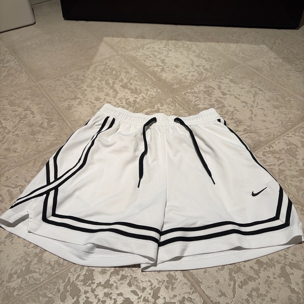 White Athletic Shorts with Black Accents